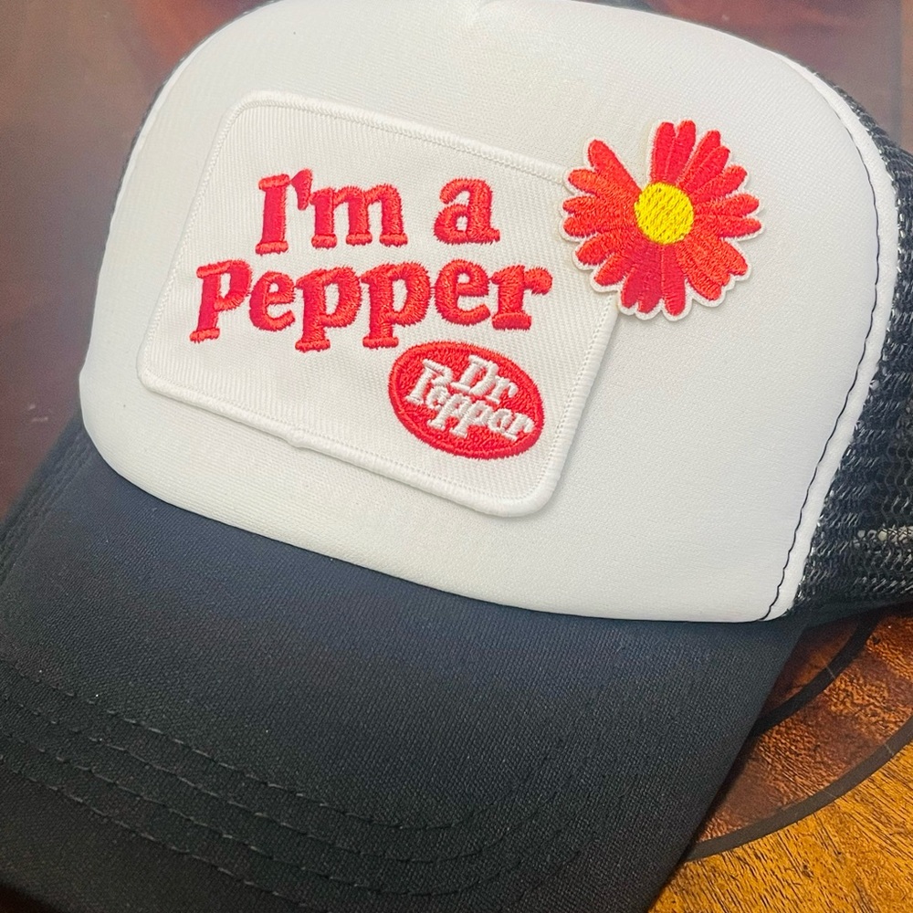 I’m a pepper Dr Pepper womens patch trucker hat